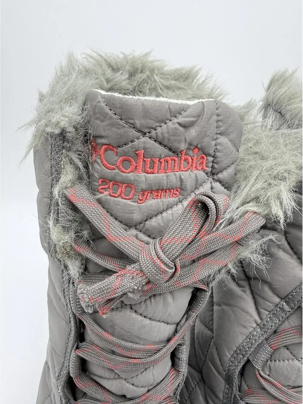 Columbia Minx Mid II‎ Omni-Heat Womens 9 Gray Faux Fur Winter Boots YL5164-051